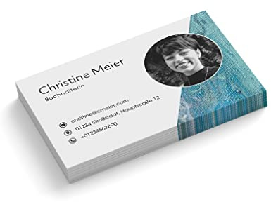Visitenkarten mit Foto personalisieren | Buchhalterin | 1-seitig | Querformat | Menge + Papier zur Auswahl | gestalten | hochwertig | 350 g Qualitätsdruck | Finance | Steuerberater (50 Stück)