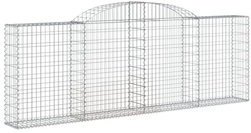vidaXL Gabionen mit Hochbogen 7 STK. 300x30x100/120cm Verzinktes Eisen