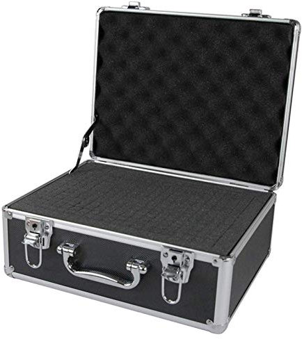 AKAZI Aluminium-Werkzeugkästen, Werkzeugkoffer, Haushalts-Tragekoffer, Aktenkoffer, Werkzeugkasten mit Schaumstoff, Silber (Silber) (Schwarz)