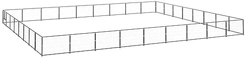 BaraSh Hundezwinger Schwarz 72 m² Stahl HundehüTte Outdoor Hundehaus HaustierkäFig HundehüTte Outdoor Hunde Hundeauslauf DraußEn