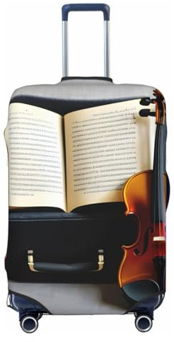 RoMuka Custodia protettiva elastica per vano bagagli da 45 a 81 cm, violino e libro, XL, Violino E Libro, XL