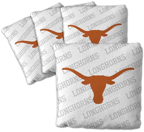 YouTheFan Unisex-Erwachsene White Cornhole Bags – 4 Stück, Texas Longhorns-Weiß, Einheitsgröße