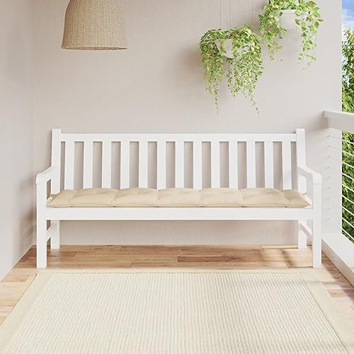 BaraSh Gartenbank-Auflage Beige 180x50x7 cm Oxford-Gewebe Bankauflage Sitzkissen RüCkenkissen FüR Die Terrasse