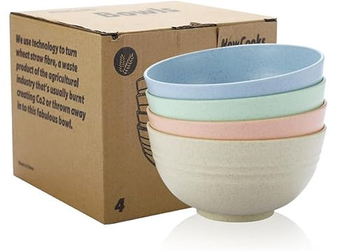 MEETOZ Cuencos de plástico irrompibles de 24 onzas, ligeros y duraderos, aptos para lavavajillas y microondas para desayuno, ensalada, pasta, sopa, fideos, aperitivos