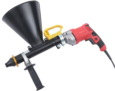 CLEADONG Elektrisches Fugenwerkzeug, 700W 220V Edelstahl Mörtelpresse mit Öler Flach- und Runddüse, Elektrisch Zement Fliesenapplikator, Mörtelspritze für Mörtelfuge Steinmauer Böden Rot, 49 * 42cm