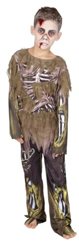 Rubies Contagious Zombie för pojkar och flickor, levande död, jumpsuit med tryckta detaljer, officiell licens för Halloween, fester, karneval