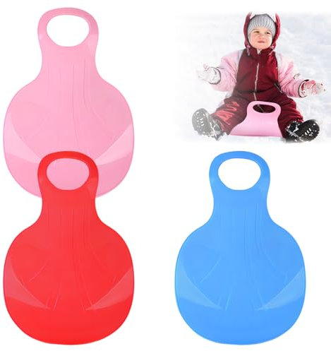 3 Stück Schneerutscher Kinder Schlitten Bob Poporutscher Erwachsene Und Kinder Snow Sledge Board Schneeteller Porutscher Mit Griff Schneerutscher Bob Winter Outdoor Sport (Mix 1)
