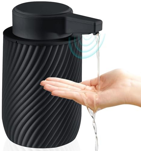 Seifenspender Automatisch 300ml Elektrischer Automatic Soap Dispenser mit Sensor, No Touch Automatischer Seifenspender mit USB Aufladung für Bad, Küche, Toilette Schwarz