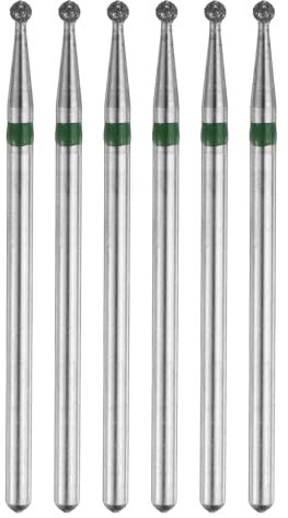 sourcing map 6 punte diamantate da 100-120 con testa a sfera da 2 mm, gambo da 2,35 mm, lunghezza 2 mm, punte rotanti per pietra, ceramica, vetro, smerigliatura, lucidatura