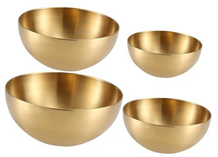 MOLUCKFU 4piezas Cuencos De Acero Inoxidable Para Ensaladas y Sopas Multifuncional De Recipientes De Cocina Para Mezclar y Servir Disponibles