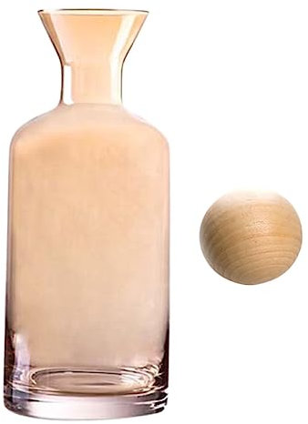Ciieeo Large Capacity Glass Water Kettle with Wood Handle, Heat-Resistant Creative Juice Jug for Household Use, Easy to Add Ice, Compact Beverage Container with Flat Bottom,