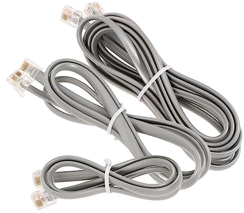 Hemobllo Kit Prolunga Cavi Telefonici Fissi 3 Pezzi 0,5m 1m 2m Cavi Jack Telefono Resistente Alla Trazione Per Uso Domestico e Ufficio Colore Argento Grigio