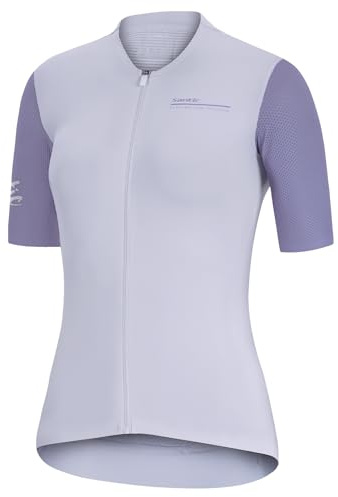 Santic Radtrikot Damen Kurzarm Atmungsaktiv Fahrradtrikot Fahrrad Shirt Mit Rückentaschen Lila M