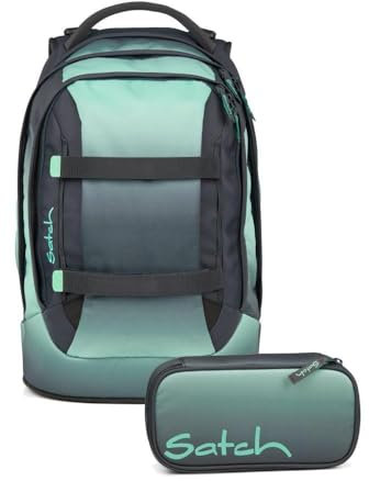 Satch pack Schulrucksack Set 2tlg. inkl. Schlamperbox (Gradient Mint)