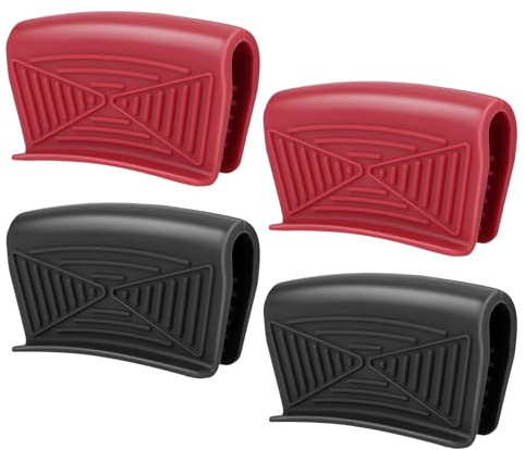 4 Pièces Poignée Maniques Casserole,Amovible Chaude Cocotte Cook Manche Poignet D'assistance Silicone Poignee Poignées Poele Rotection Induction de Cuisine,pour Ceramique Couvercle Faitout Poêles