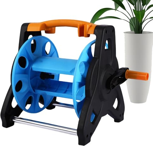 Bobina de manguera de jardín - Enrollador de manguera de agua portátil, organizador de manguera aguas arriba | Carrete de manguera manual de patio trasero, caja de manguera de jardín pesada, estante