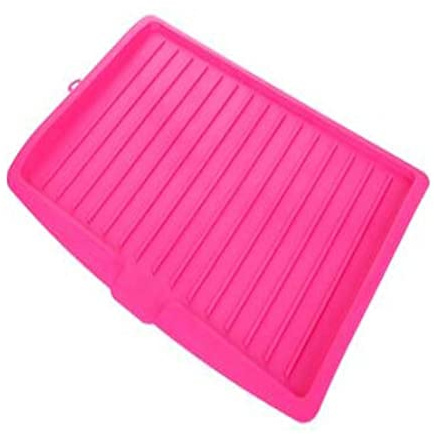 JINGYAN Dish Drainers Kitchen Creative Drain Tray Fruit Vegetable Board Rectangular Tableware Storage Shelf Plastic Drainer Dish for Bowl Cup(Red)