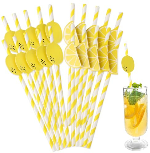 SHENLIU 20 stycken papperssugrör, 3D frukt cocktail sugrör, papper dekoration sugrör färgglada för drycker bar party födelsedag bröllop kalla drycker juice