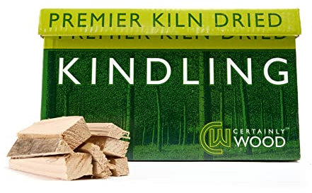 Certainly Wood Kindling - Kiln Dried Natural Firelighters for Woodburning Stove Open Fire Bbq Pizza Oven Fireplace Chimenea Barbecue Firepit - 2.5kg Firewood Sticks for Lighting Hard Log Charcoal Coal