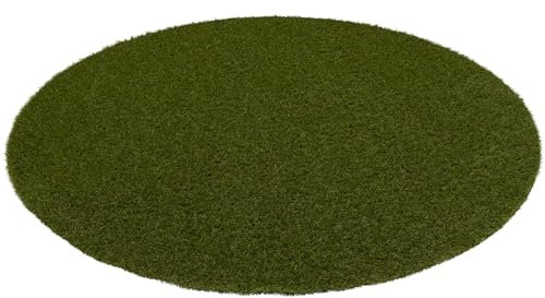 Snapstyle Luxus Kunstrasen Rasenteppich Chelsea Grün Rund in 5 Größen