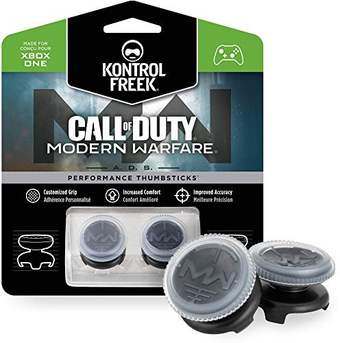 KontrolFreek Call of Duty: Modern Warfare - A.D.S. para Xbox One y Xbox Series X | Performance Thumbsticks | 2 Alturas elevadas, cóncavo | Transparente/Negro.