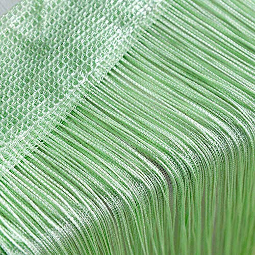 Tür-Vorhang / Wandpaneel mit Fransen, für Fenster, Zuhause, Terrasse, Schlafzimmer, Hochzeit, Restaurant idealer Raumteiler, dekorative Quaste, Polyester, Light-g, 100_x_200_cm