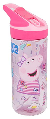 Stor | Peppa Pig 620ml Water Bottle for Kids, School Drinks Bottle Made of Durable Tritan, Bpa Free, Peppa Pig Haze