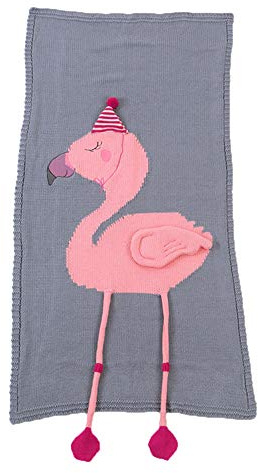 Flamingo Fuchs trickdecke Babydecke Kuscheldecke,Odot Kinderwagen im Freien Kinderdecke Krabbeldecke Perfekt für Mädchen und Jungen Baby (120x65cm,Dunkelgrau)