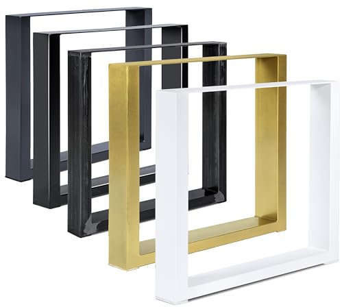 1 Paar Tischgestell Tischbeine Tischuntergestell Tischkufen Profil 100x40 (70x72 cm, Schwarz)