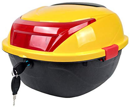 ZXCASDF Motorcycle Trunk Motorcycle Touring Top Box Tail Trunk Luggage Box Universal Suitable for Scooters, Motorcycles, Mopeds and Quad Bikes,Yellow