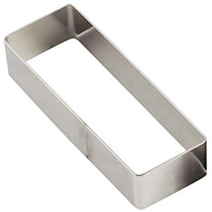 GeKLok Molde rectangular para repostería, herramientas para hornear con sello de prensa de acero inoxidable, cortadores cuadrados para hornear anillos de metal, mini moldes de galletas de