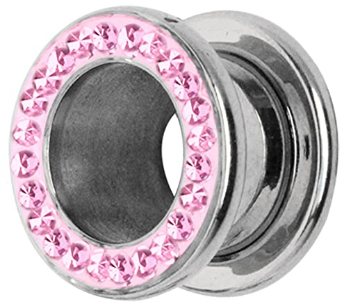 Modern Nature Piercing-Schmuck Ohrpiercing Flesh Tunnel 316l Stahl in 3-18 mm mit Steinkranz und Epoxy Beschichtung