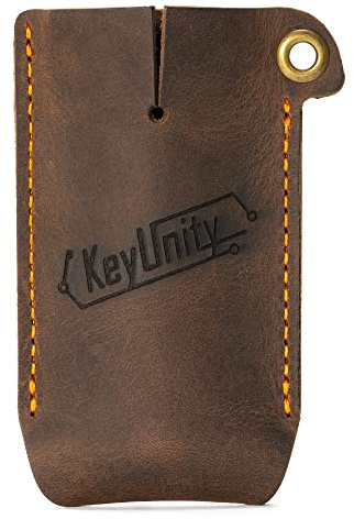 KeyUnity KA16 EDC Leather Case Hand-Sewn Pouch for Pocket Organizer for KF01 Flashlight,Skeletool