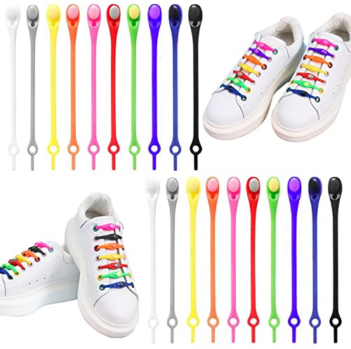 Kyduu 100 pcs Cordones Elásticos para Zapatillas de Deporte, Cordones Elásticos de Silicona para Corredores para Niños y Adultos, Cordones sin Ataduras Cordones de Zapatos