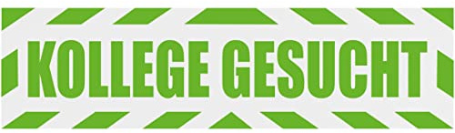 INDIGOS UG - Magnetschild Auto Kollege gesucht mit Rahmen 45 x 12 cm neongrün - Magnetfolie LKW Truck Transporter Baustellenfahrzeug Firmenwagen - flexibel abnehmbar, wetterfest