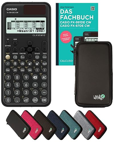 Casio fx-991DE CW inkl. Schutztasche Schwarz & Fachbuch (160 Seiten, DIN A5) – Wissenschaftlicher Rechner – Smart Set