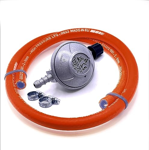 DN Autogas Parts Regulador de presión de gas tipo camping 0,8Kg/h + manguera de alta presión de 1 metro (set)