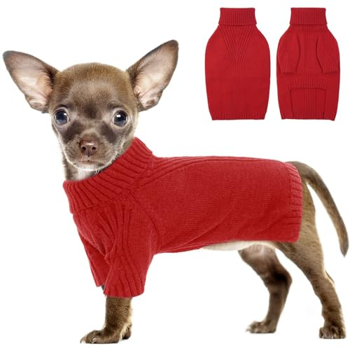 IECOii Hundepullover: Warmer Rollkragen Pullover für Kleine, Mittelgroße und Große Hunde - Winter Hundebekleidung für Chihuahua, Französische Bulldogge, Labrador