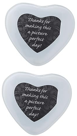 PRETYZOOM 2stücke Glas Untersetzer Herzform Für Hochzeiten Und Verlobungen Elegante Foto-präsentation Als Rückgabe- Für Feiern Mit Glatter Oberfläche Und Hochwertiger Verarbeitung