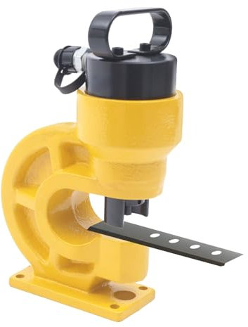 31T Hydraulisch Blechlocher, CH-60 Hydraulikstanze Lochknacker Hydraulic Hole Punch mit 4 Fach Locher (10.5/13.8/17.5/20.5 mm) zum Stanzen von Blechen, Gelb
