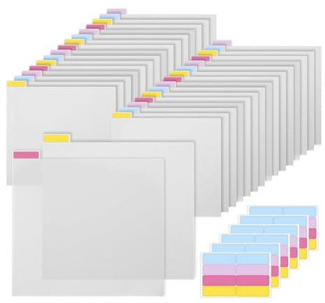 Lapyyne 32 Stück Scrapbook-Etiketten-Trennblätter aus Kunststoff zum Unterteilen von 30,48 x 30,48 cm Scrapbook-Papier, Karton