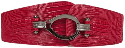Rfmfkkg Gürtel für Damen, Vintage-Stil, PU-Leder, Ceinture für Rock, elastischer Stoff, Kummerbund, rot, One size