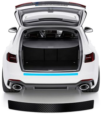 Ladekantenschutz Stoßstangenschutz Kohlefaser Aufkleber für VW Touran II Bj. 2010-2015 Auto Einstiegsleisten Schutzfolie AntiKratz, Black