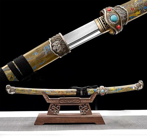 78 cm handgefertigtes Wakizashi mit Scheide,handgeschmiedeter Musterstahl,Japanisches echtes Schwert,handgefertigtes Kurzschwert,für Kendo,Geschenke,Sammeln,Ausstellen,Selbstverteidigung,Cosplay