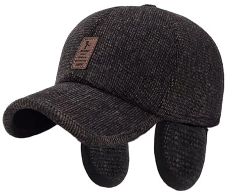 Cysocool Herren Winter Baseballmütze mit Ohrenklappen Thermo Schirmmütze Schiebermütze Wolle Warm Tweed Newsboy Mützen Baskenmütze Fahrermütze Flatcap Herren Barett Cap Männer Jagd Golf Winterhut
