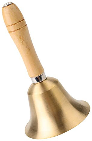 Campanello a Mano, Campanello da Tavolo con Manico in Legno, Campanello a Mano, Campanello Classico, Campanello per Servizio Ristorante per Scuola, Cena Alla Reception, Servizio