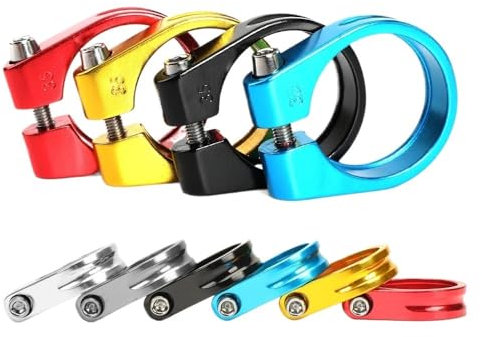 Sattelklemme 1 Pcs Fahrrad Sattelstütze Clamp Aluminium Legierung 28.6/31.8/34,9mm Sattelrohr Klemme MTB Bike Sattelrohr Clip fahrrad Teile Fahrrad Sattel Sattel Klemme SattelstüTzenklemme(28.6mm gold