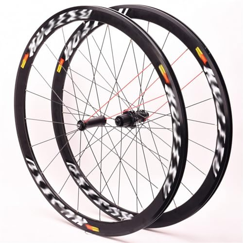 Set di Ruote 700C in Carbonio per Bicicletta da Strada - V Brake, 38 mm Profondità, Clincher, Anteriori e Posteriori - Compatibile Con 8-11 Velocità