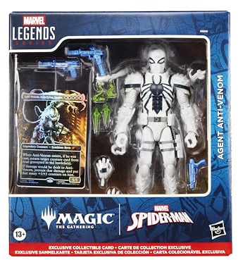 Spider-Man Marvel Legends Series Magic: The Gathering Agent Anti-Venom, 15 cm actionfigur leksak & exklusivt samlarobjekt kortspel samlarkort