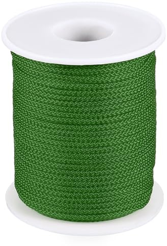 PATIKIL 2mm x 100feet Nylon String for Bracelets Braided Nylon Cord Nylon Thread for Wind Chime Beading Necklaces Blinds DIY Craft Jewelry Making, Army Green